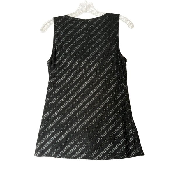 Shimmery Diagonal Stripe Sleeveless Cowl Tank White House Black Market - Size M - Picture 2 of 5